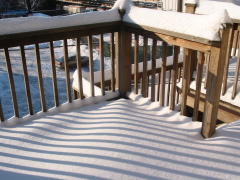 Looking down at the deck from my upper back door